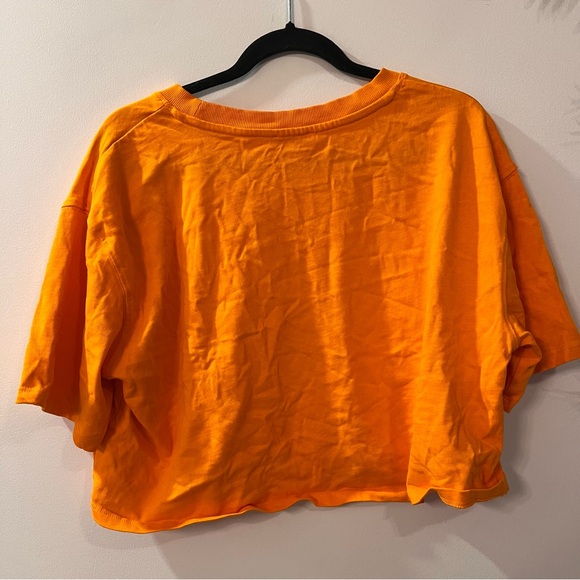 ZARA Orange Crop Tshirt - Size L - Picture 2 of 2